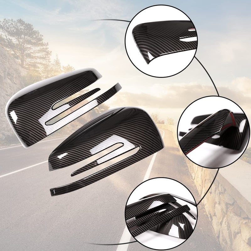 YUECHI For Mercedes Benz A CLA GLA GLK Class W176 W117 X156 X204 2014-2017 Carbon Fiber Side Rear View Mirror Cover Trim - Image 3